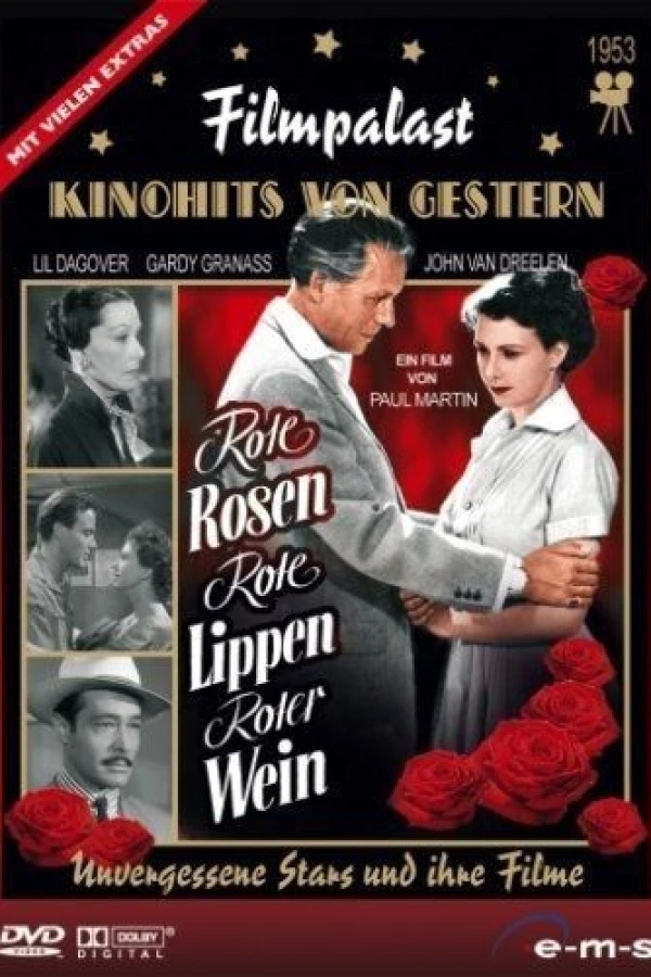 Rote Rosen, rote Lippen, roter Wein Poster